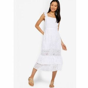 Banana Republic White Eyelet Pinafore Dress